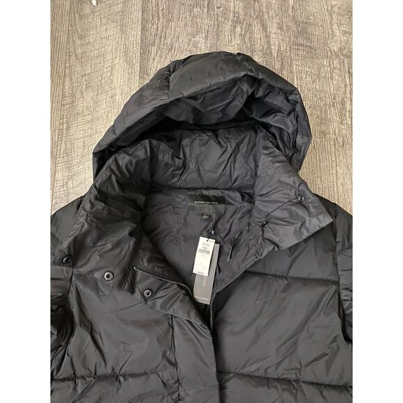 Banana Republic Women's Puffer Long Black Coat Size Large - Picture 2 of 6